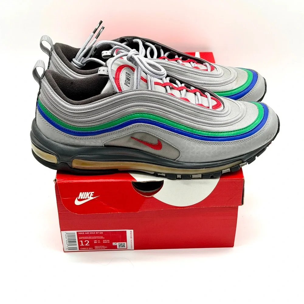 Nike Air Max 97 QS Nintendo 64 Atmosphere Grey Habanero Red CI5012-001 Mens 12